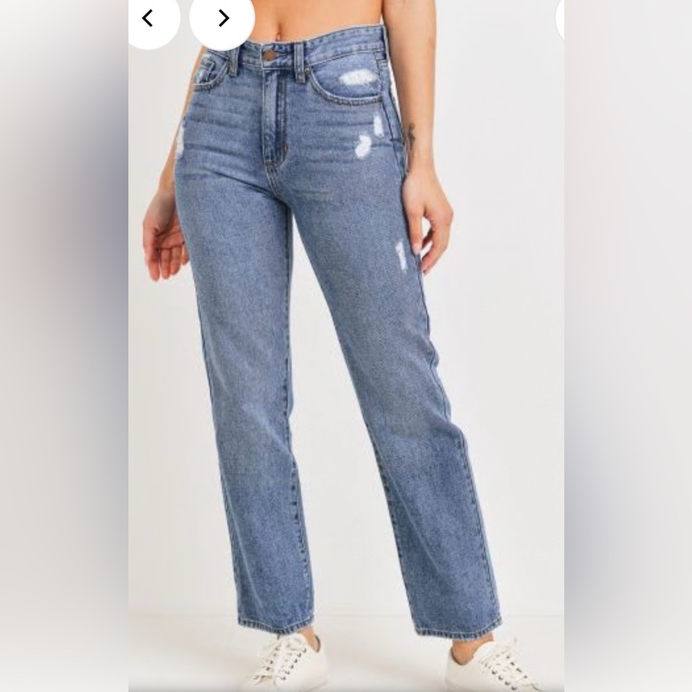 NWT Light Denim JBD Super High Rise Dad Jeans. Size 27”